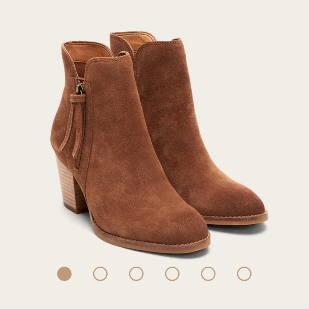 NIB Frye Allister Zip Bootie in Cognac, Size 9